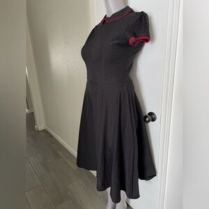 Stop staring swing dress black and red polka dot size 16
